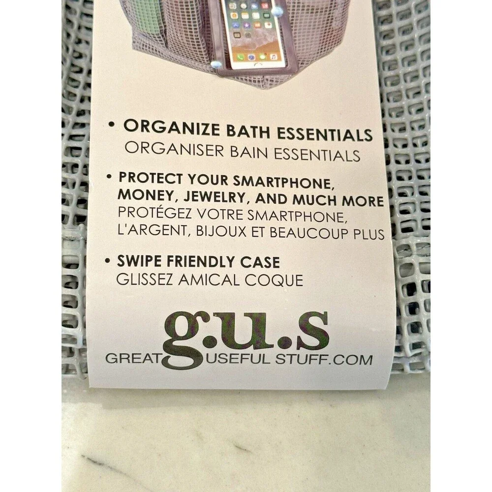 G.U.S. Shower Gray Tote featuring detachable water resistant Phone Pocket NEW
